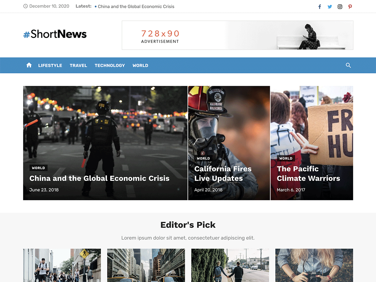Short News theme screenshot