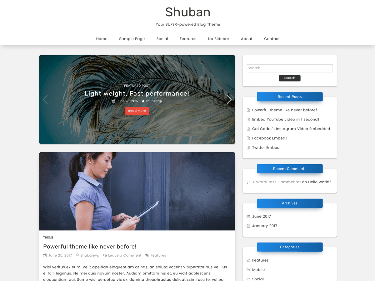 Shuban theme screenshot