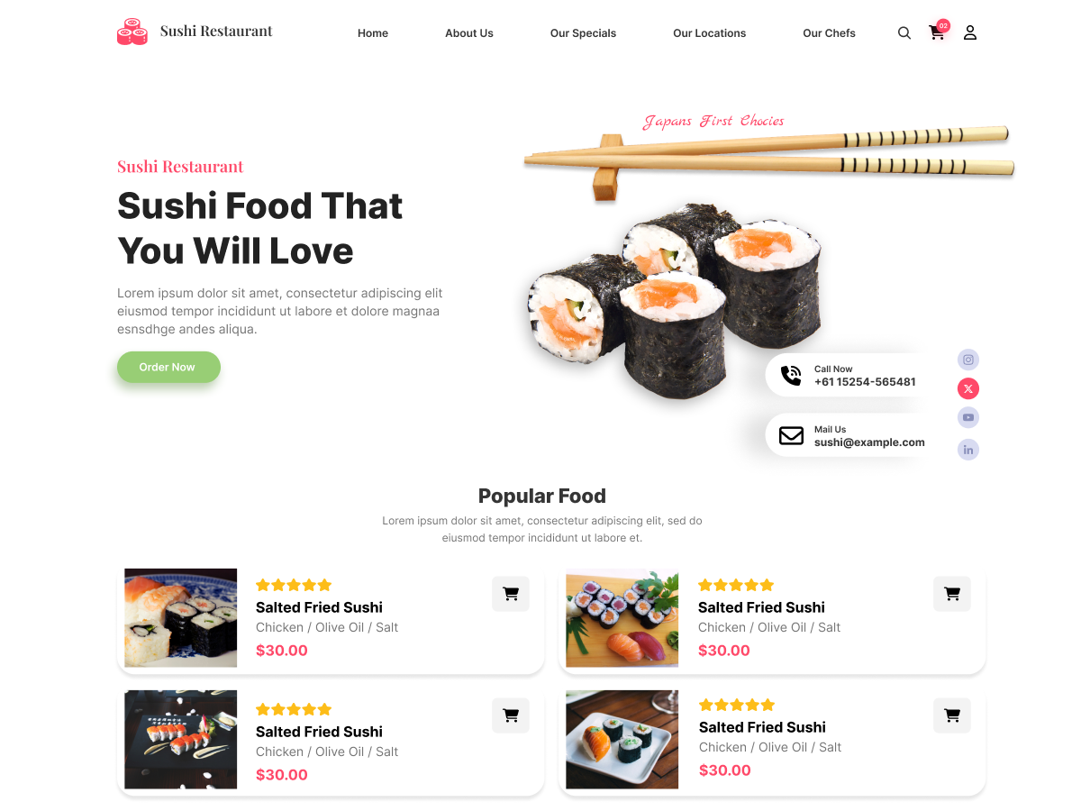 Shushi Cafeteria theme screenshot