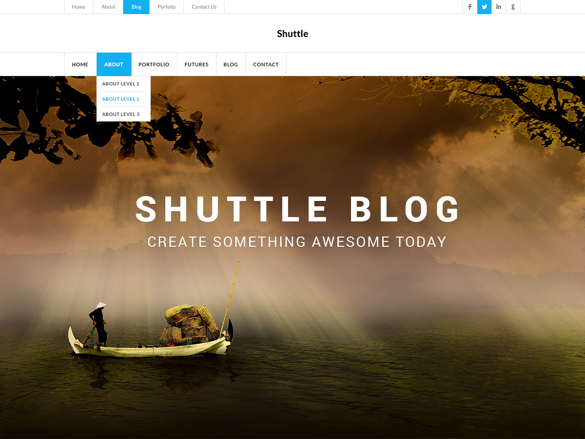 Shuttle Blog theme screenshot