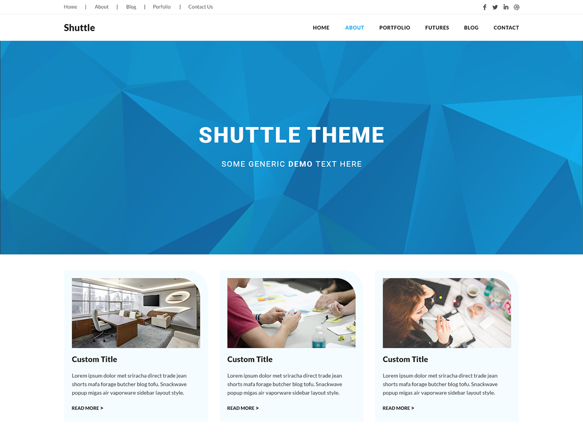 Shuttle Commerce theme screenshot