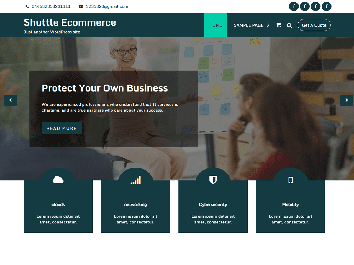Shuttle Ecommerce theme screenshot