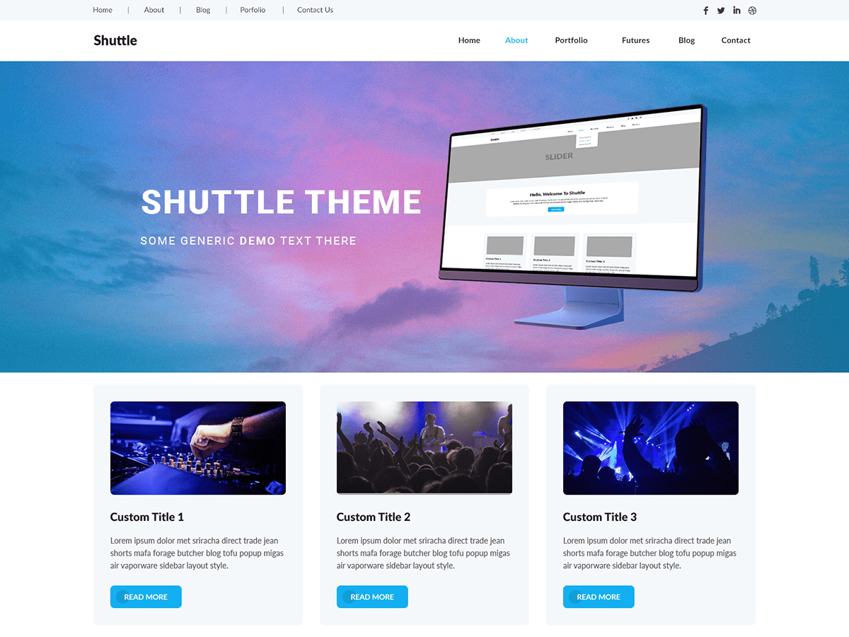Shuttle Entertainment theme screenshot