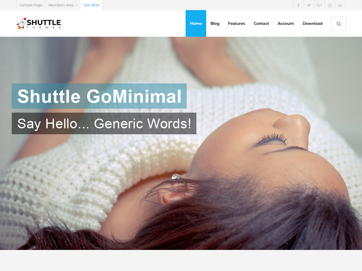 Shuttle goMinimal theme screenshot