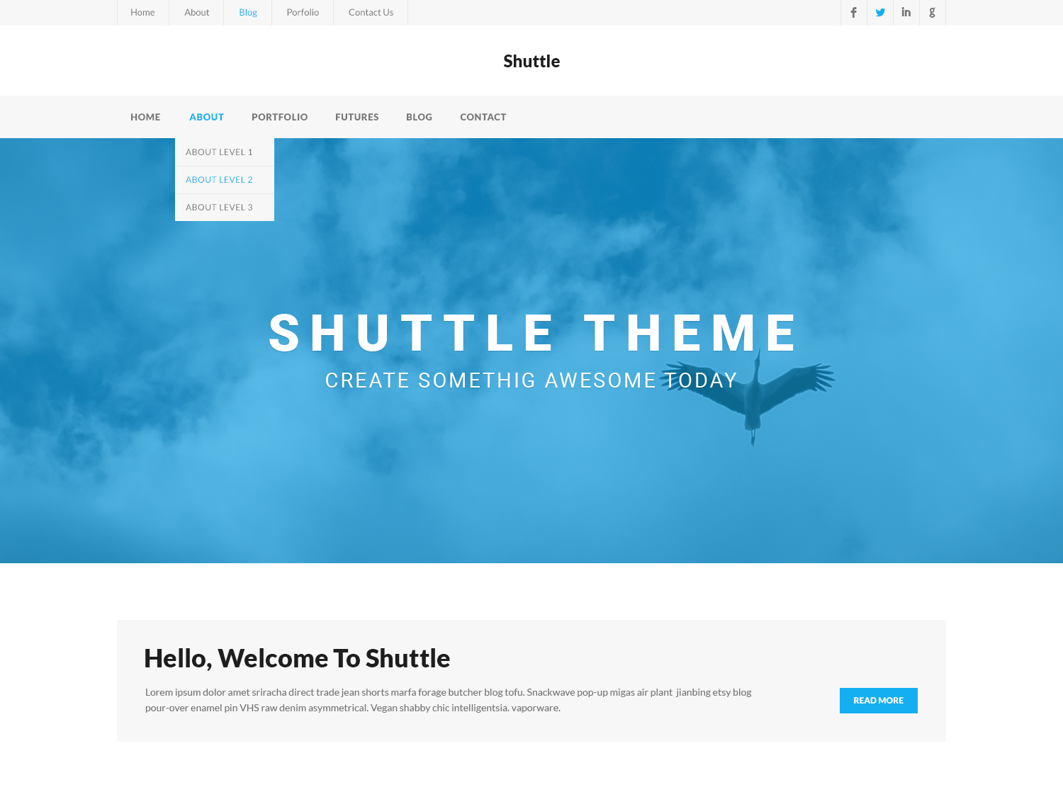 Shuttle iBusiness theme screenshot