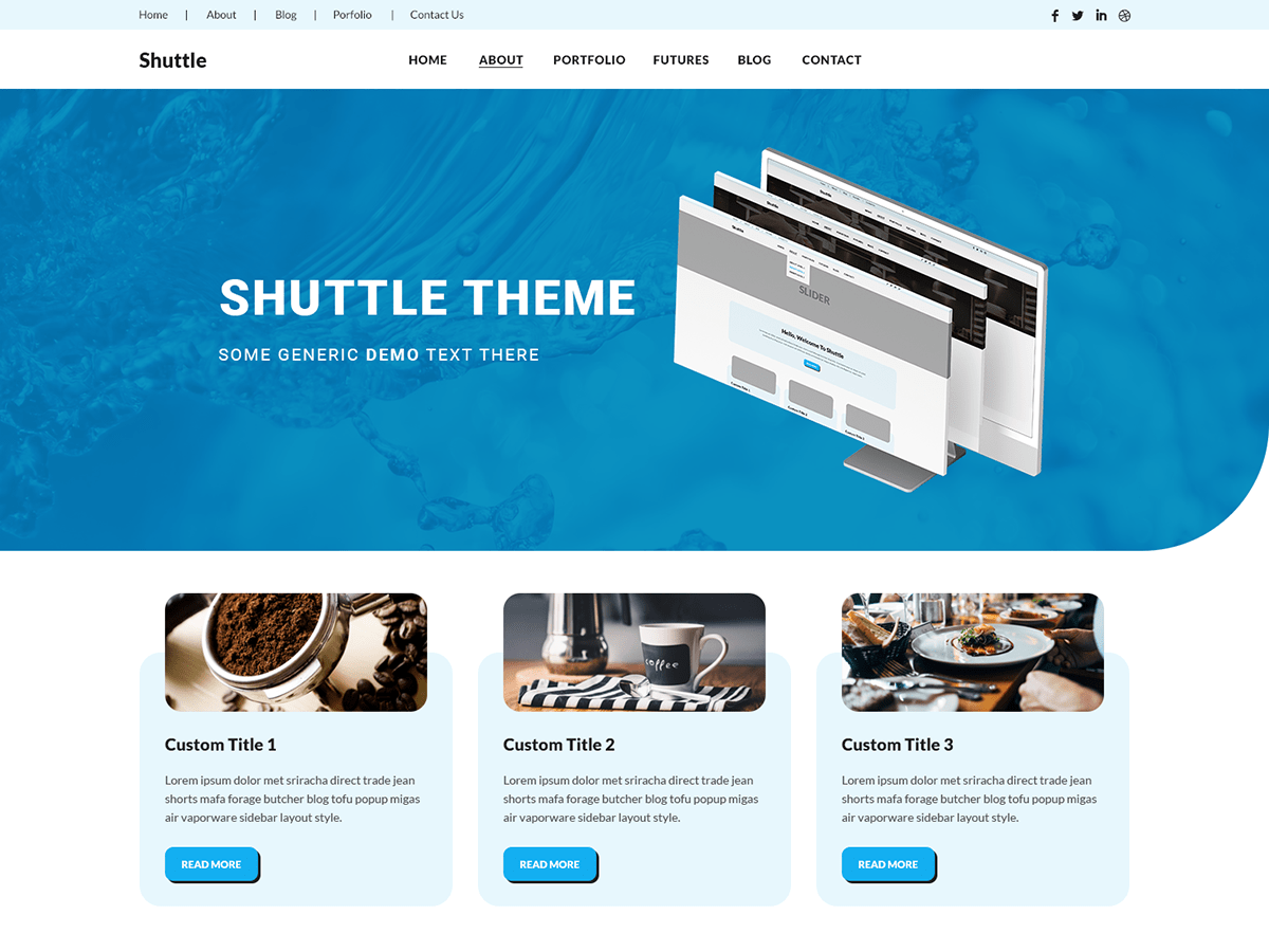 Shuttle Restaurant theme screenshot