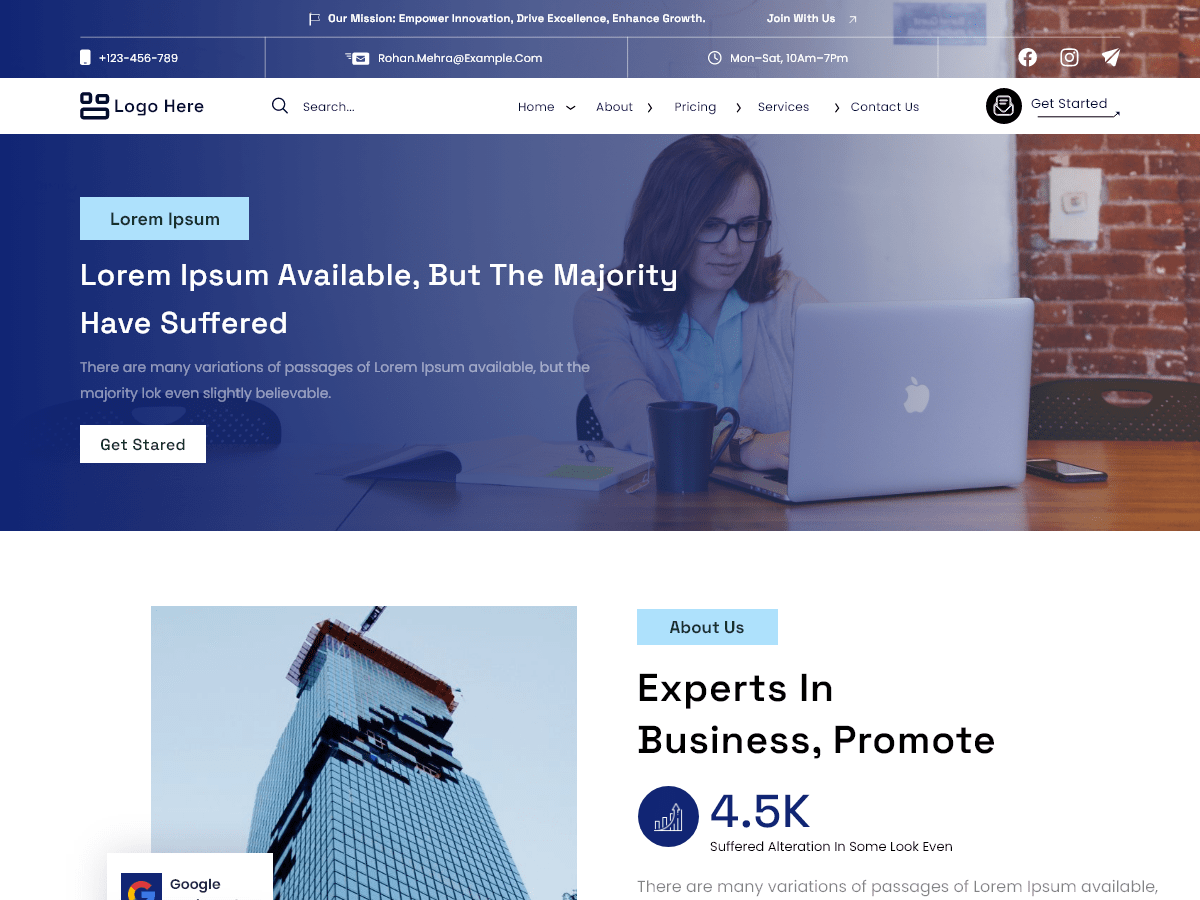 Siara Corporate Business theme screenshot