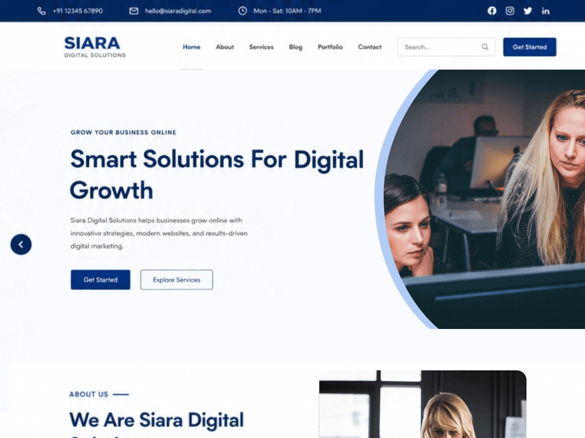 Siara Digital Solutions theme screenshot