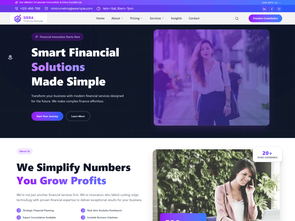 Siara Finance theme screenshot