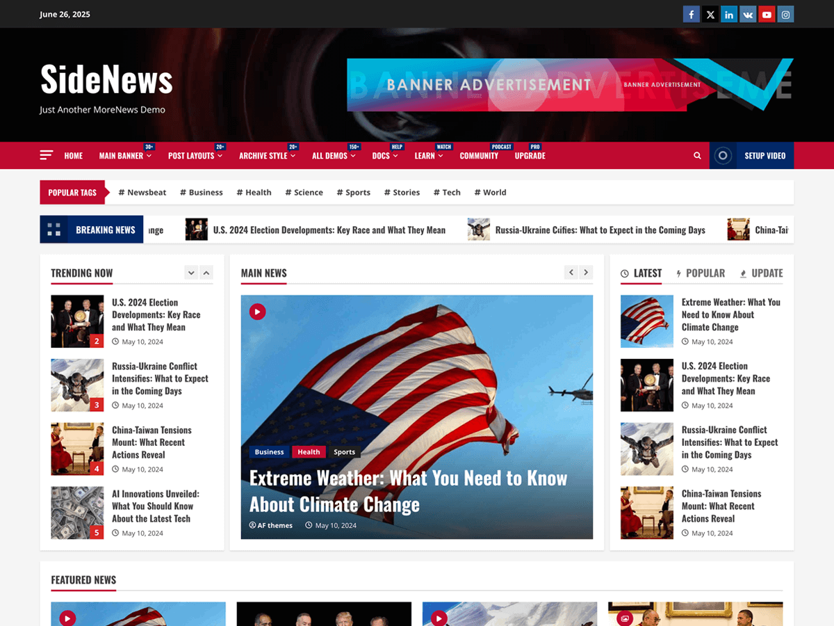 SideNews theme screenshot