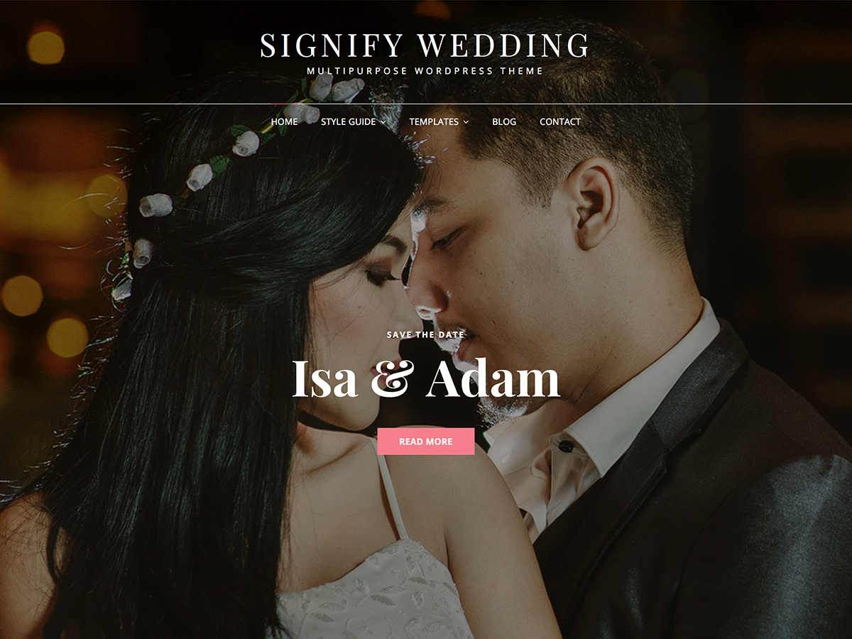Signify Wedding theme screenshot