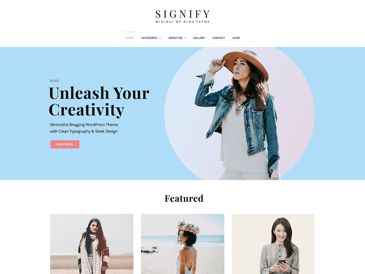Signify theme screenshot