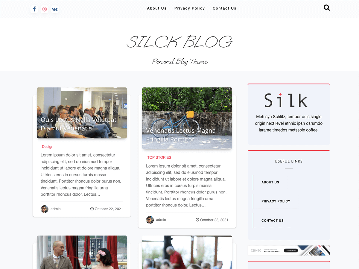 Silk Blog X theme screenshot