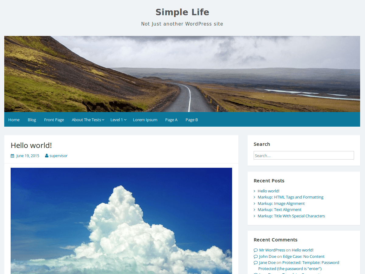 Simple Life theme screenshot