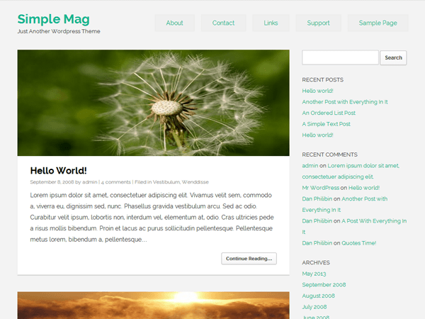 Simple Mag theme screenshot