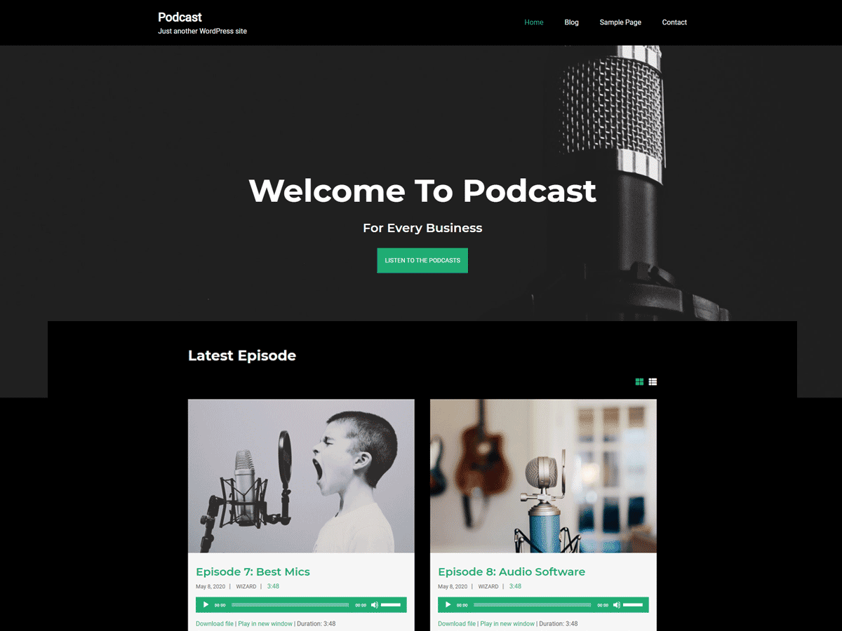 Simple Podcast theme screenshot