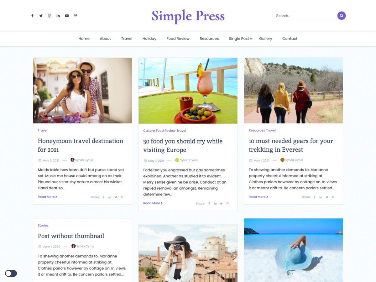 Simple Press theme screenshot