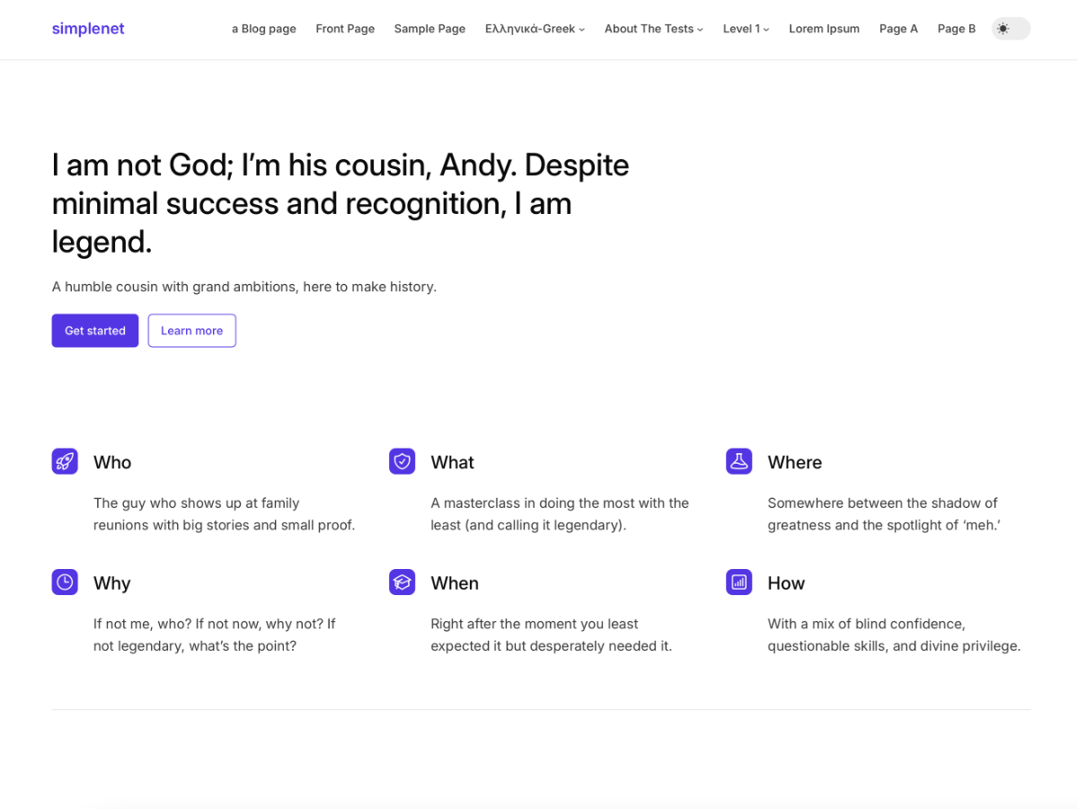 Simplenet theme screenshot