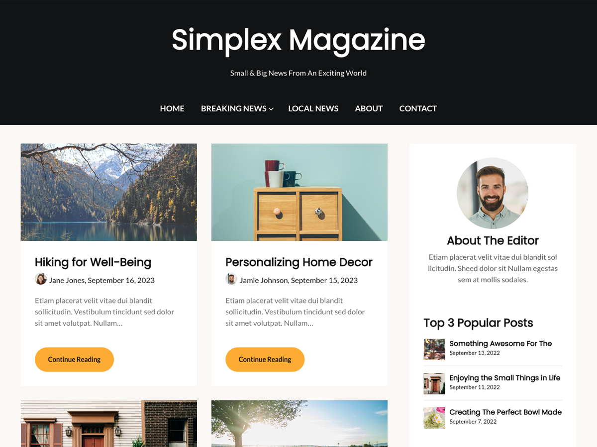 Simplex Magazine theme screenshot