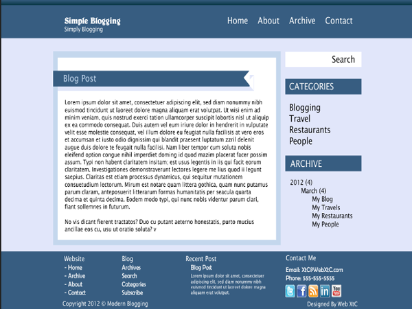 Simplistic theme screenshot