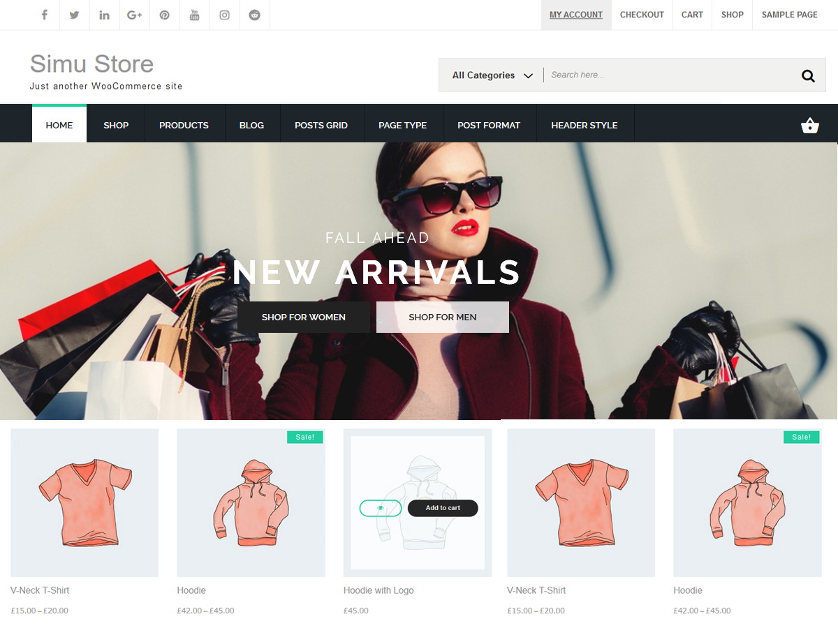 Simu Store theme screenshot