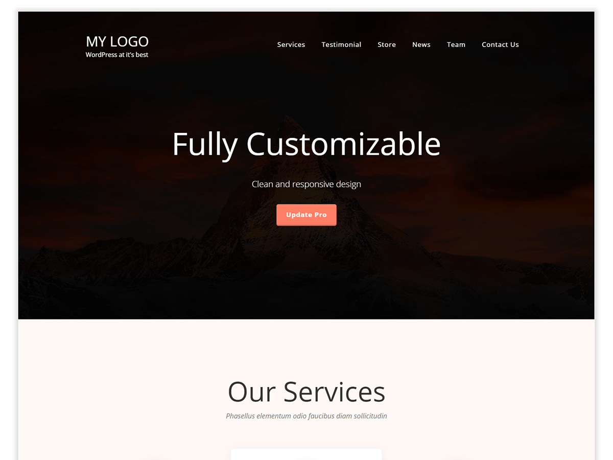 Single Page Boxed theme screenshot