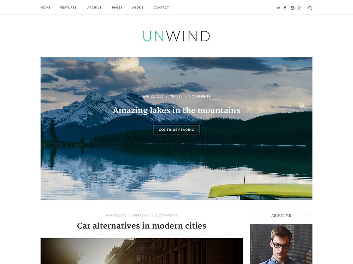 SiteOrigin Unwind theme screenshot