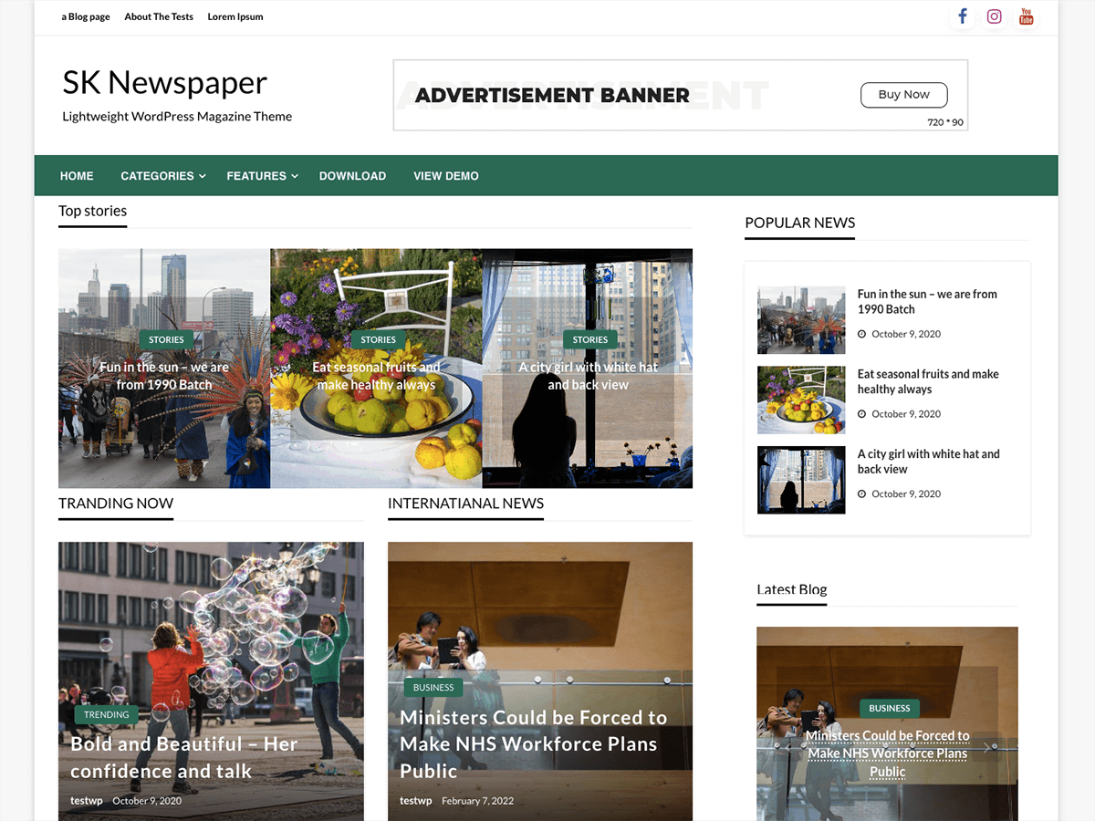 SK Newspaper theme screenshot
