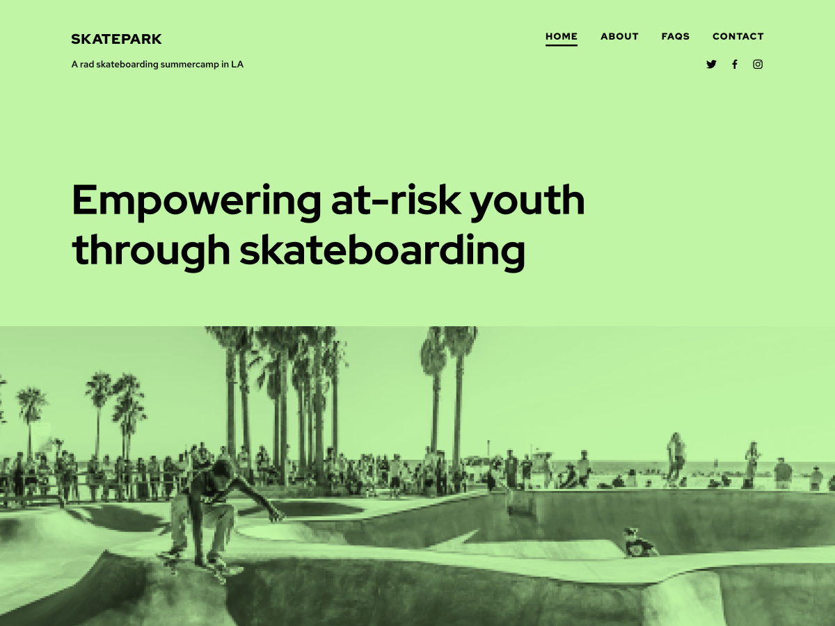 Skatepark theme screenshot