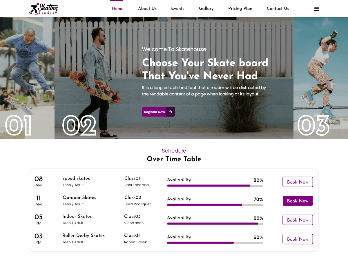 Skating Routines theme screenshot