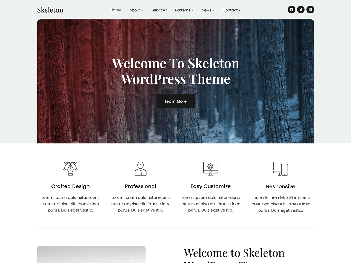 Skeleton FSE theme screenshot