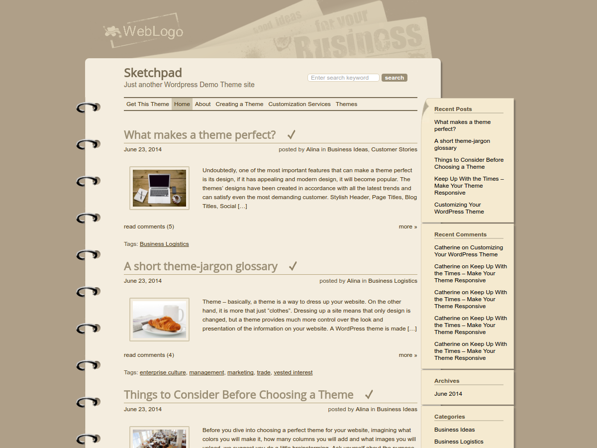 Sketchpad theme screenshot