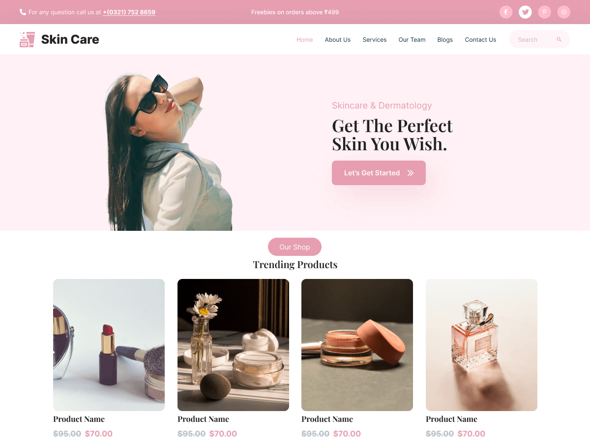Skin Care Solutions theme screenshot