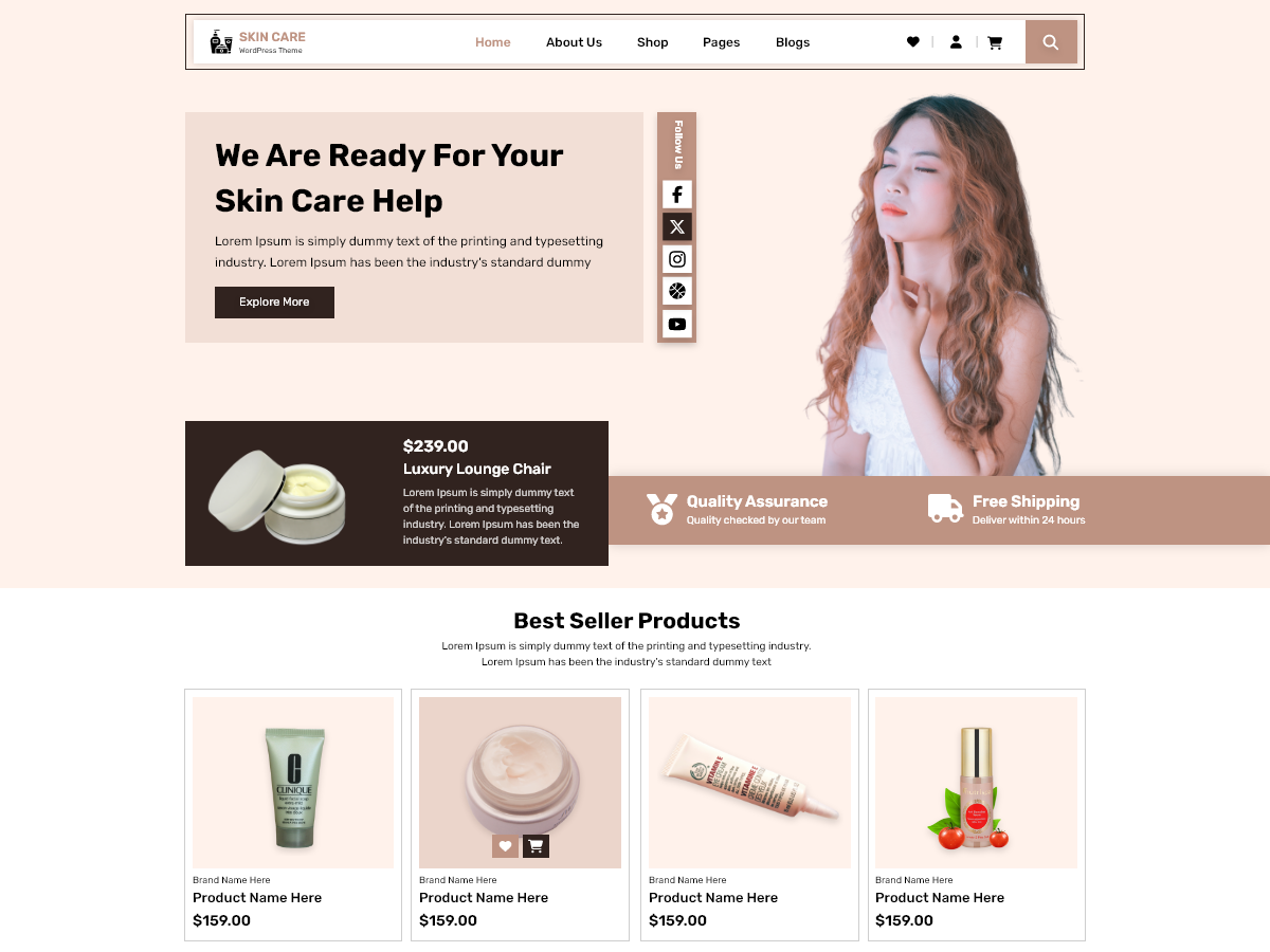 Skincare Product Store theme screenshot