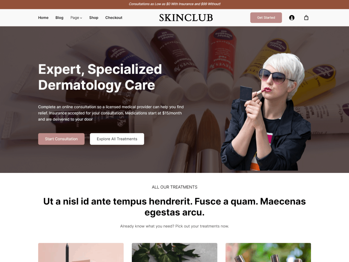 Skinclub theme screenshot