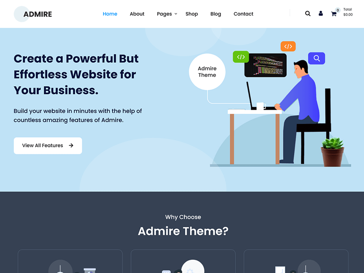 SKT Admire theme screenshot