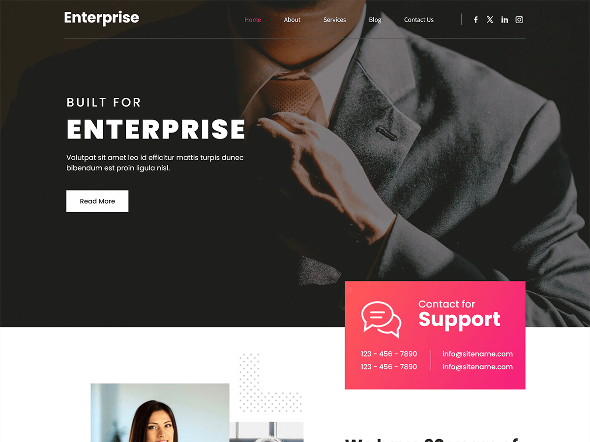 SKT Enterprise theme screenshot