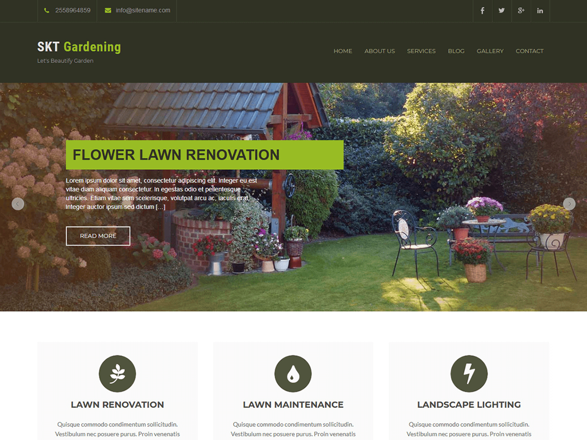 SKT Gardening Lite theme screenshot