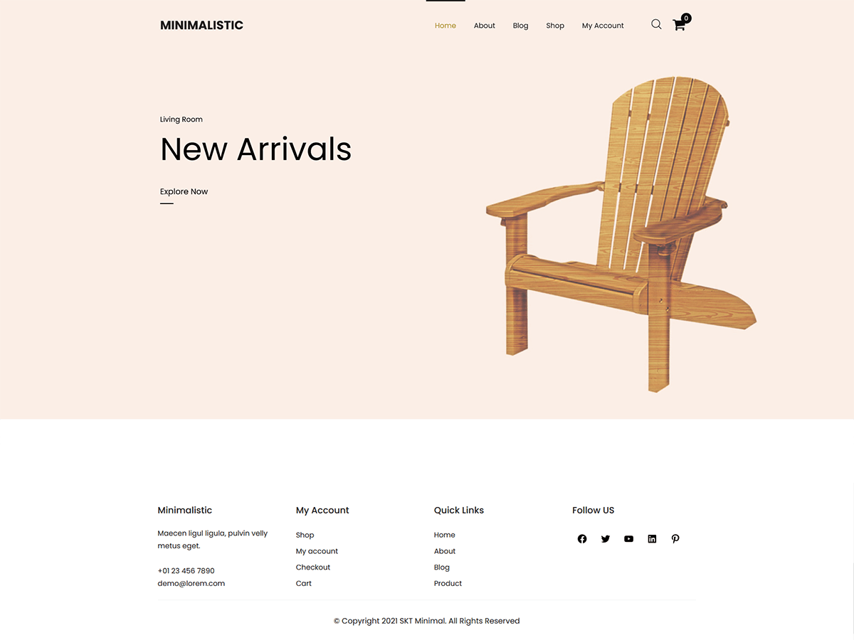 SKT Minimal theme screenshot