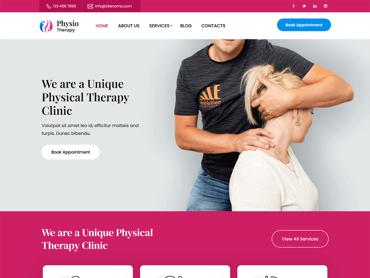 SKT Physiotherapy theme screenshot