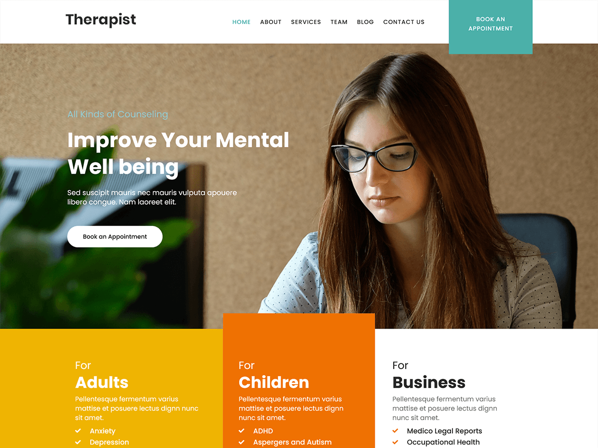 SKT Therapist theme screenshot
