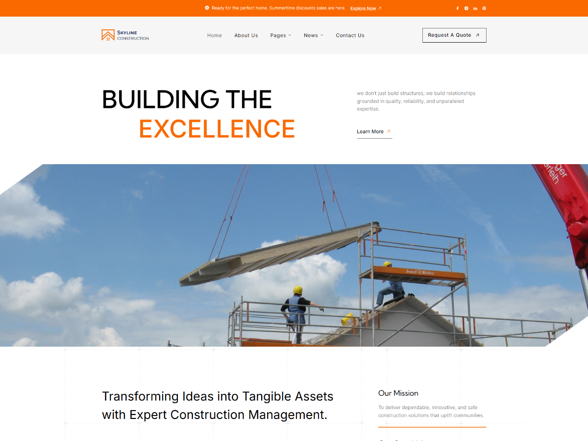 Skyline Construction theme screenshot