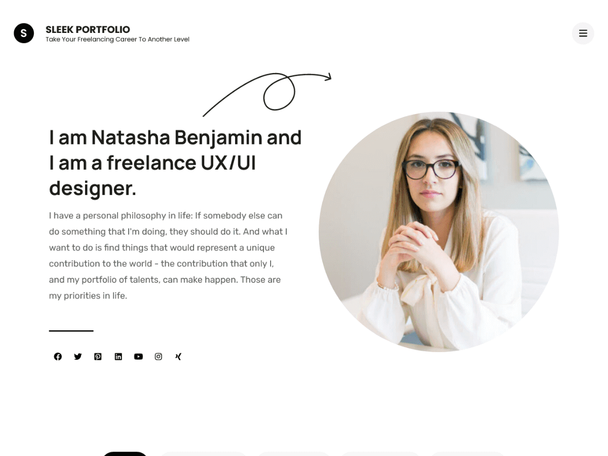Sleek Portfolio theme screenshot