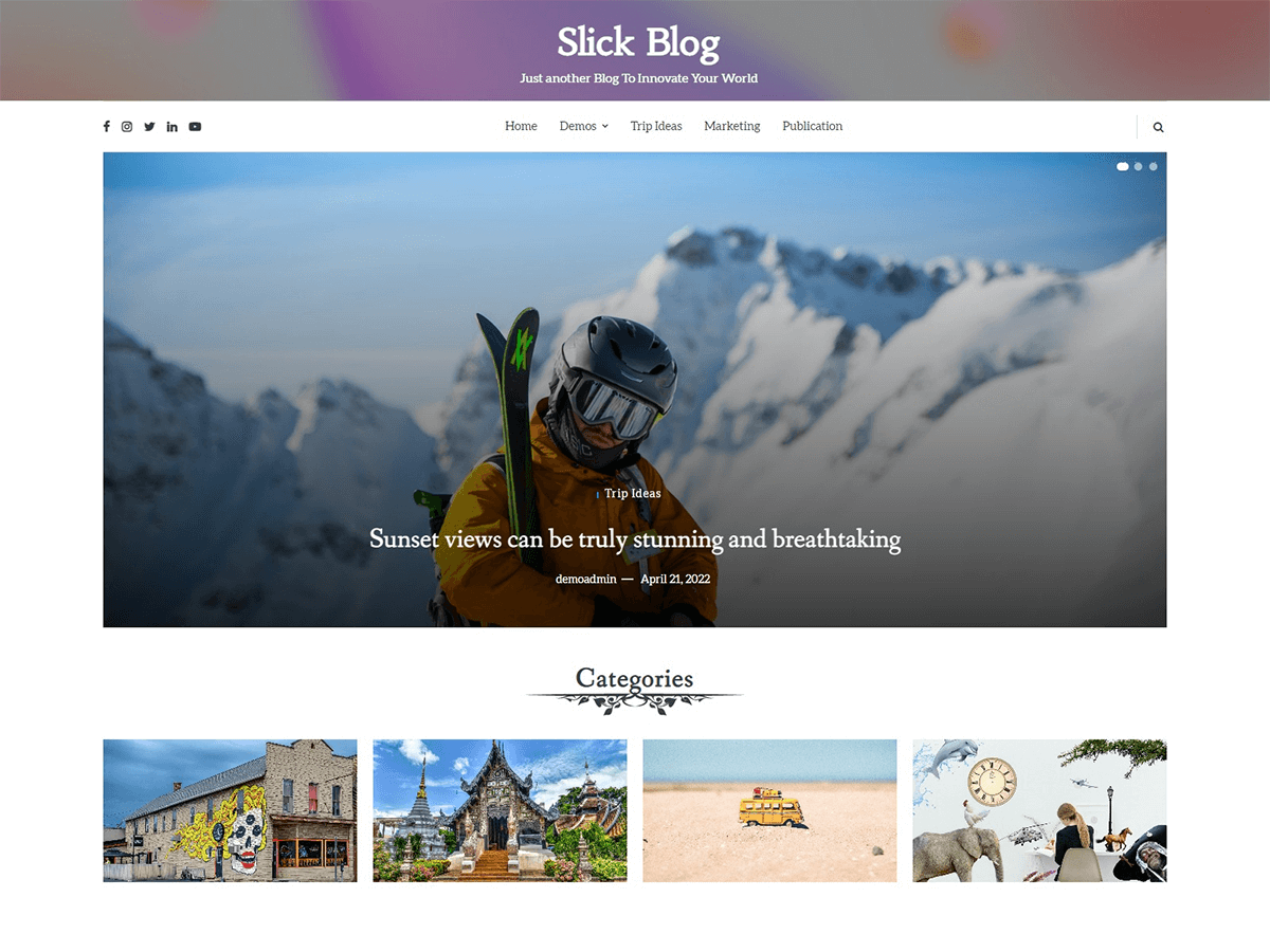 Slick Blog theme screenshot