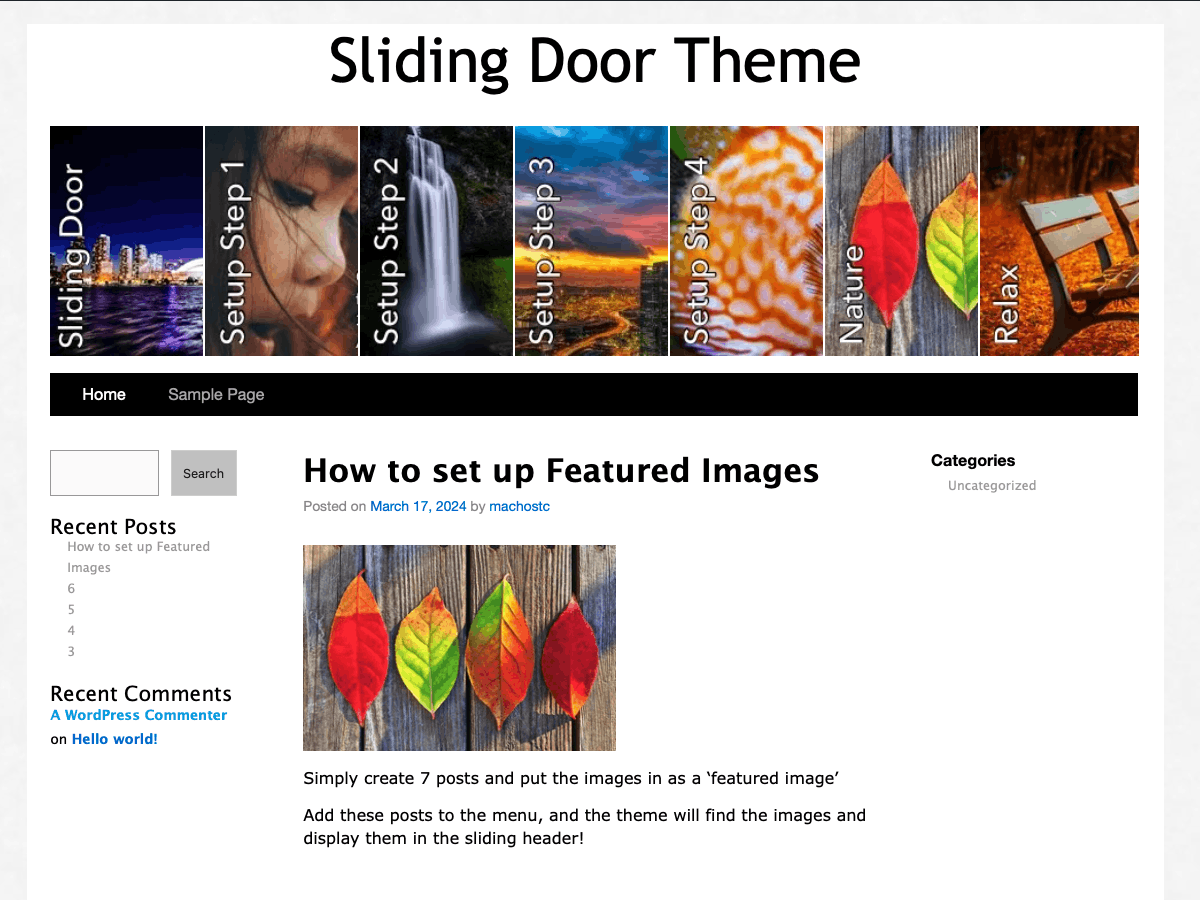 Sliding Door theme screenshot