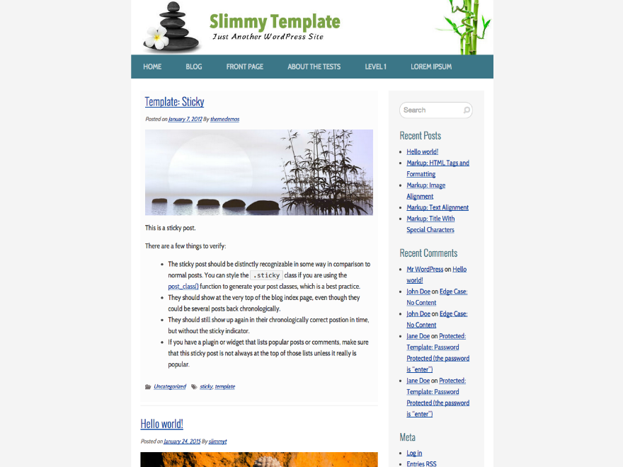 Slimmy theme screenshot
