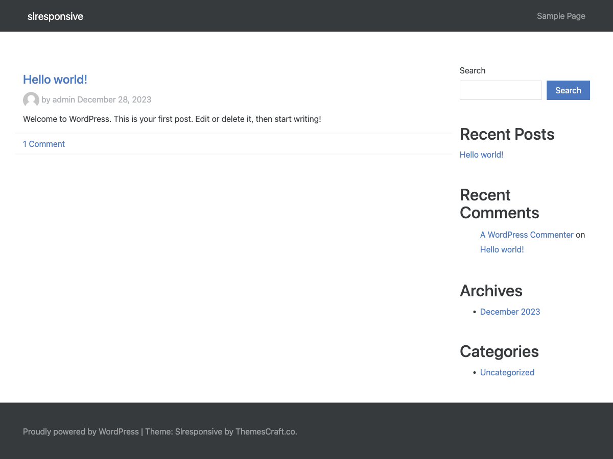 SLRESPONSIVE theme screenshot
