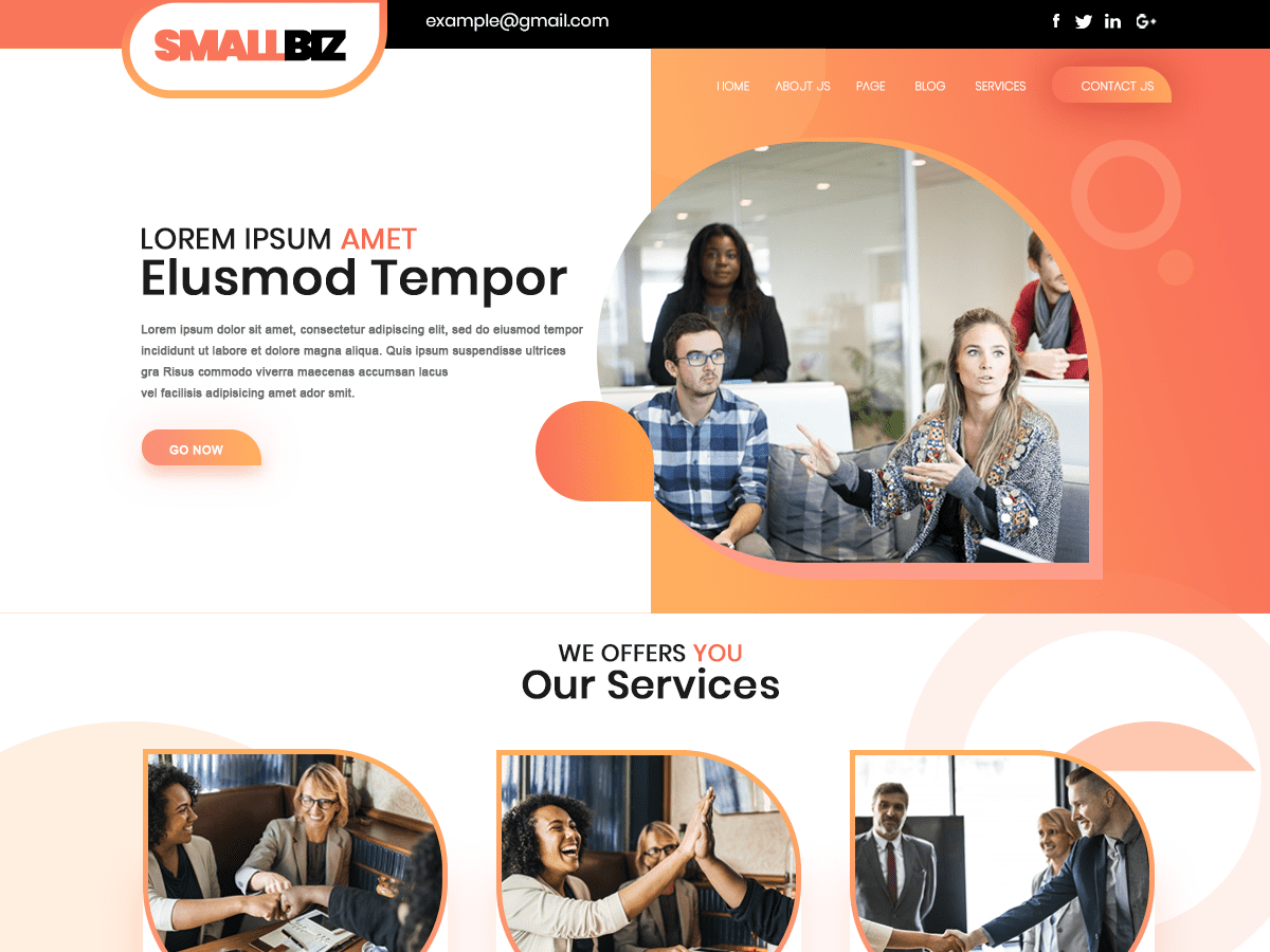 Smallbiz Startup theme screenshot