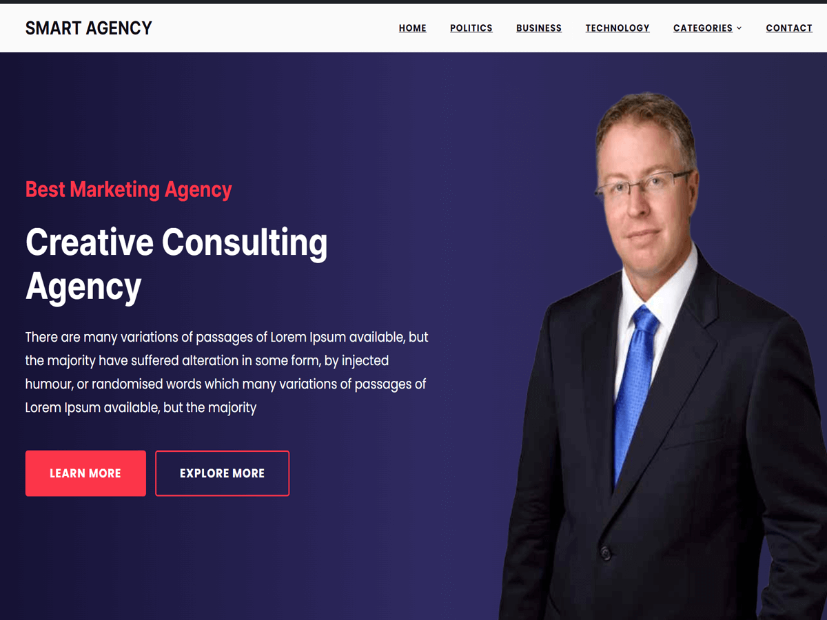 Smart Agency theme screenshot