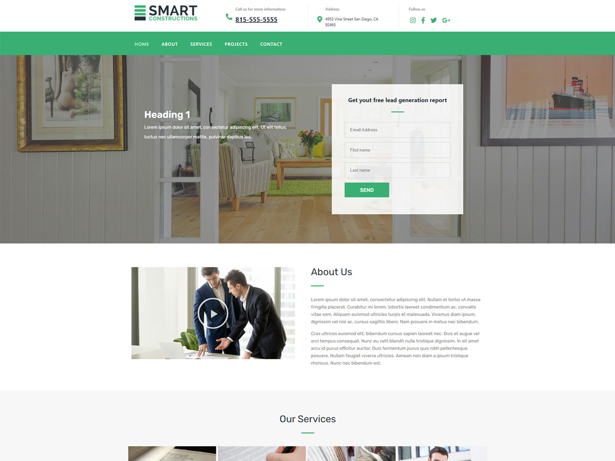 Smart Construction theme screenshot
